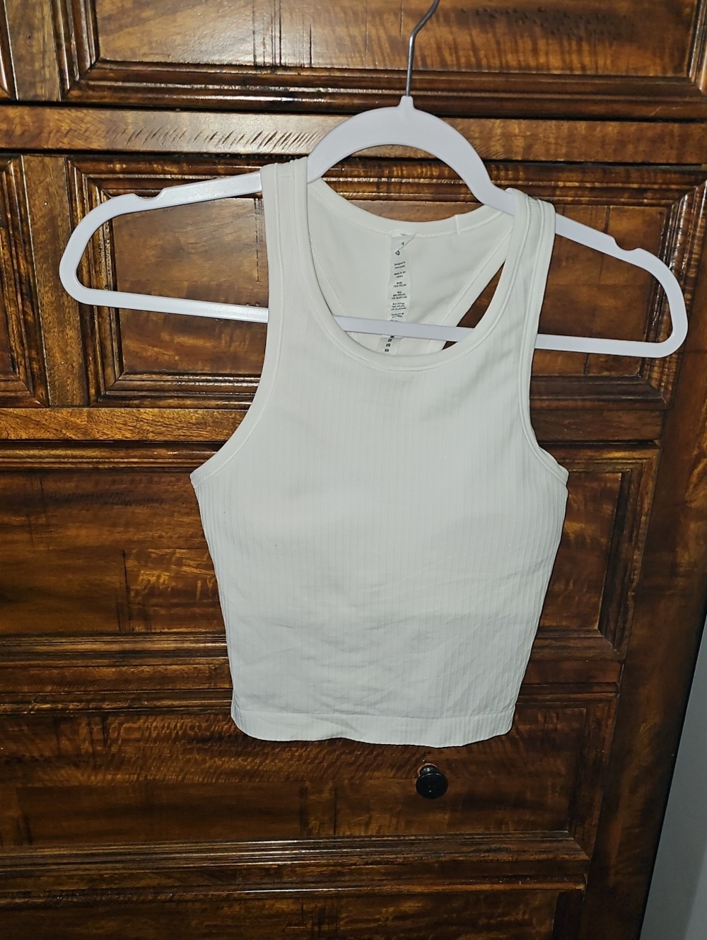Lululemon Ebb To Street Cropped Ribbed Tank, White, Sz 4!!!